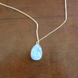 BaubleBar Jewelry - BaubleBar Druzy Pendant Necklace Light Blue & Gold BaubleBar Jewelry - BaubleBar Druzy Pendant Necklace Light Blue & Gold